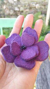 Barrette pavot violet