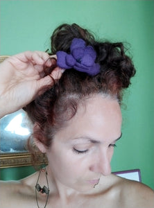 Barrette pavot violet