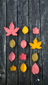 broche feuille verte d'automne