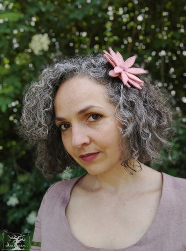 barrette tournesol rose