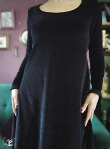 robe Ann Elliott en jersey de velours  noir