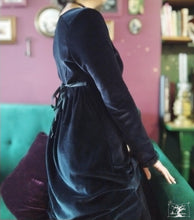 Charger l&#39;image dans la galerie, robe Ann Elliott velours noir taille 38/40