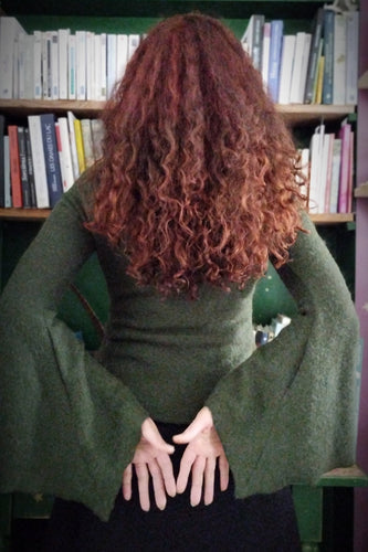 pull brume en maille de laine mélangée