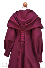 Charger l&#39;image dans la galerie, manteau Nabou bordeaux en drap de laine