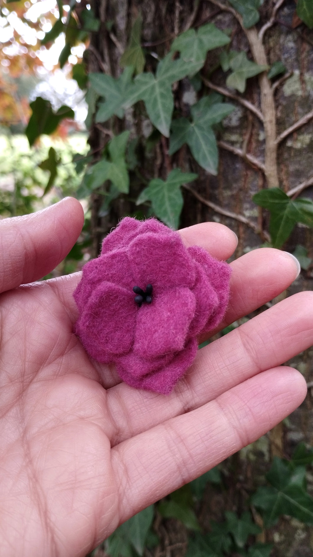 petite barrette hortensia coloris pourpre