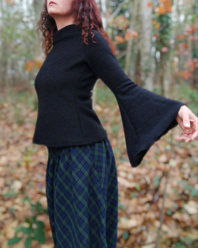 pull brume noir taille 46 en maille de laine mélangée