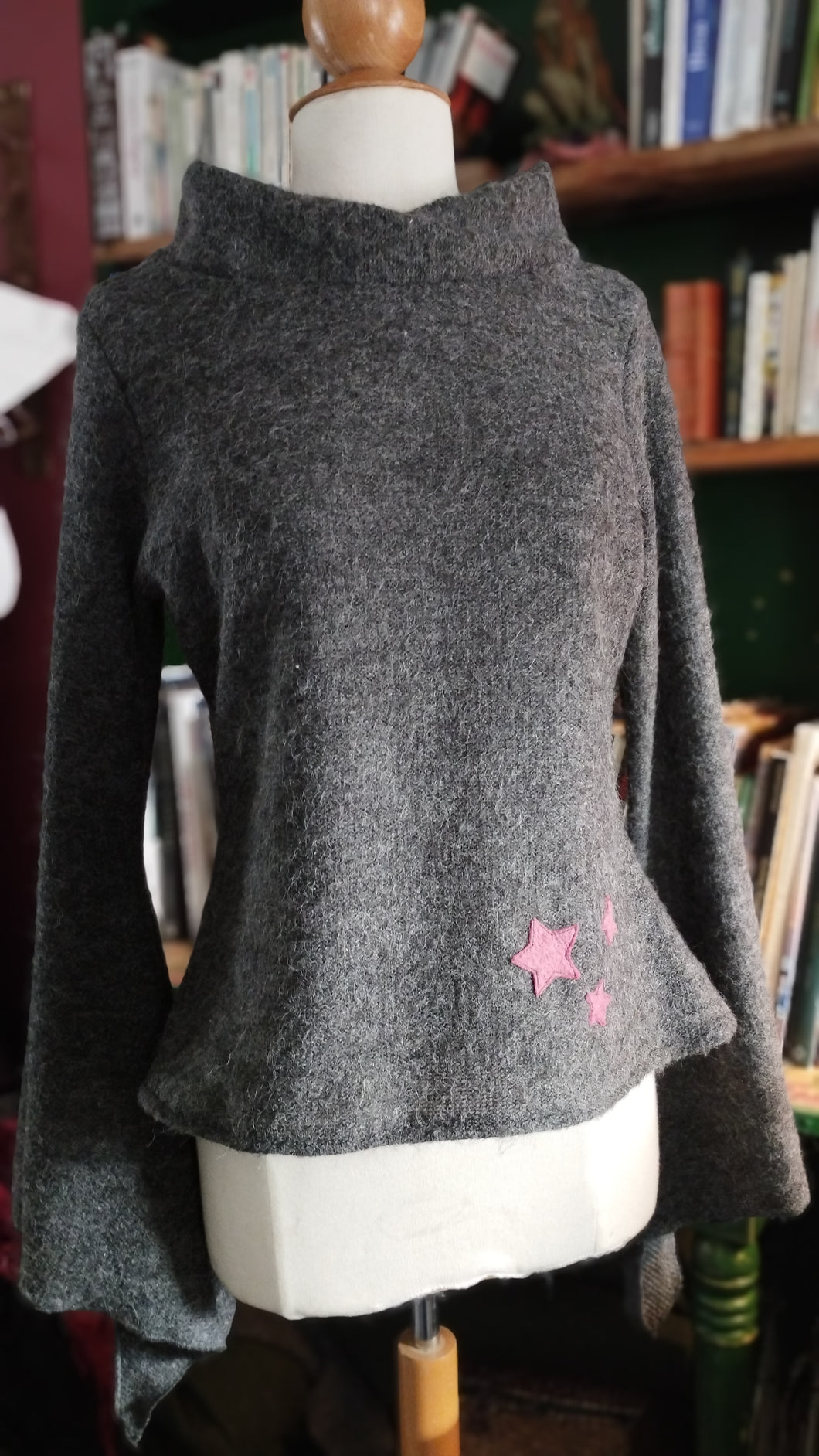 pull brume gris taille 42 en maille de laine mélangée