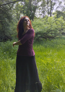 tee shirt manches 3/4 encolure danseuse