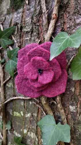 barrette hortensia coloris pourpre