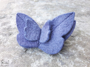 barrette papillon indigo/violet