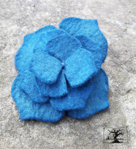 barrette hortensia bleu indigo moyen (teinture végétale)