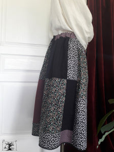 jupe taille elastiquée patchwork en coton créatrice maureen