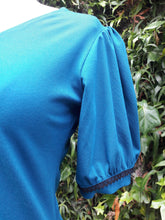 Charger l&#39;image dans la galerie, tee shirt Grimino bleu turquoise coton élastanne