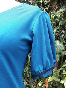 tee shirt Grimino bleu turquoise coton élastanne