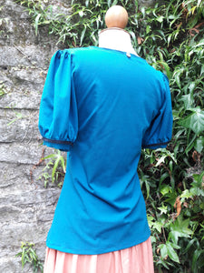 tee shirt Grimino bleu turquoise coton élastanne