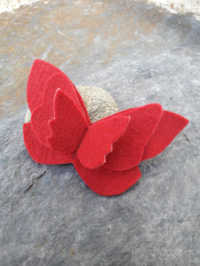 barrette papillon rouge