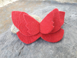 barrette papillon rouge