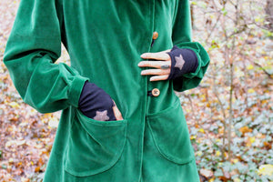 veste Elfie velours de coton vert émeraude