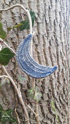 barrette lune bleue-argent