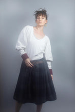 Charger l&#39;image dans la galerie, jupe plissée à carreaux noir et gris- creatrice Maureen