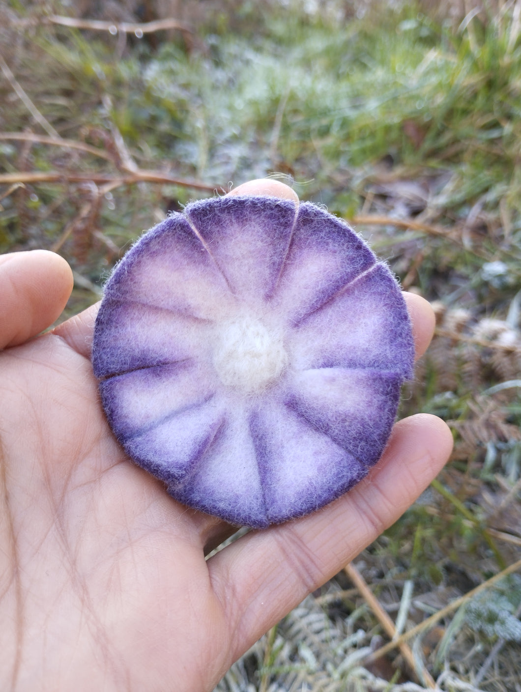 barrette Astrée ecru en dégradé violet