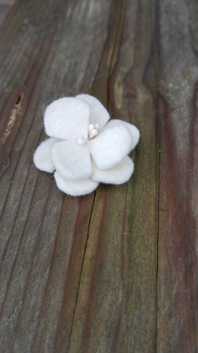 Tiny broche fleur écru