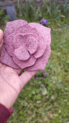 grande barrette hortensia vieux rose (teinture végétale)