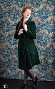 manteau whitechapel en velours vert foncé