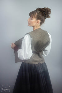 jupe highlander plissee en lainage à carreaux- Créatrice Maureen