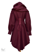 Charger l&#39;image dans la galerie, manteau nabou en drap de laine bordeaux par la creatrice Maureen