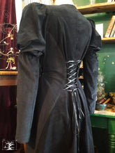 Charger l&#39;image dans la galerie, robe de jour d&#39;hiver velours noir