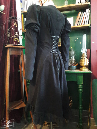 robe de jour d'hiver velours noir